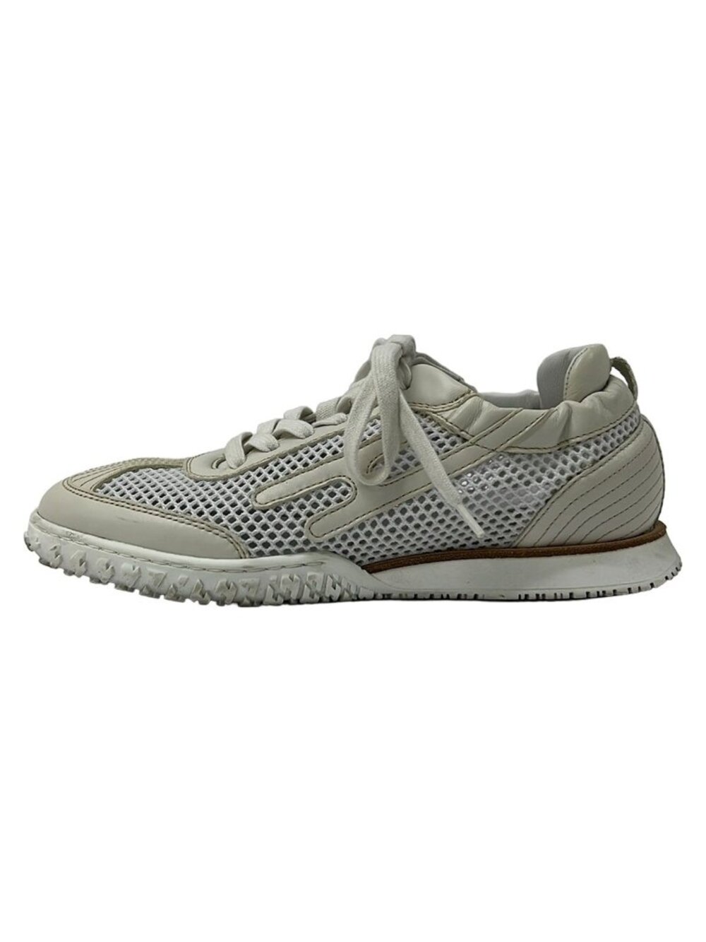 Hermes Sneakers Jet White Mesh Leather